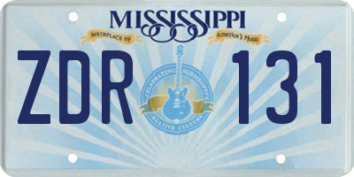 MS license plate ZDR131