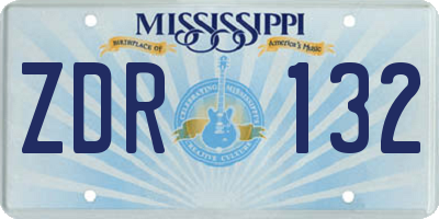 MS license plate ZDR132
