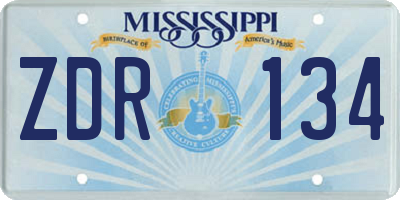MS license plate ZDR134
