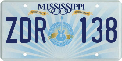 MS license plate ZDR138