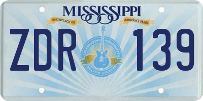MS license plate ZDR139