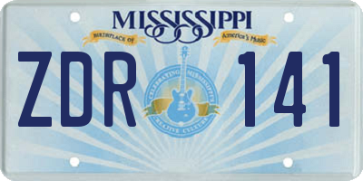 MS license plate ZDR141