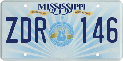 MS license plate ZDR146