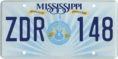 MS license plate ZDR148