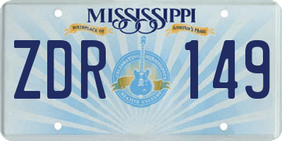 MS license plate ZDR149