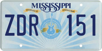 MS license plate ZDR151