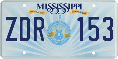 MS license plate ZDR153