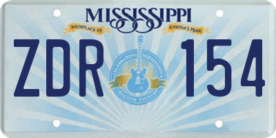 MS license plate ZDR154