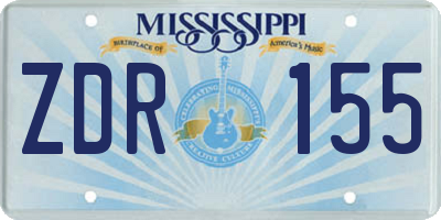 MS license plate ZDR155