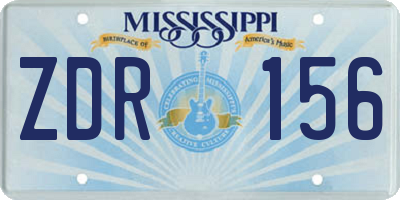 MS license plate ZDR156