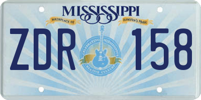 MS license plate ZDR158