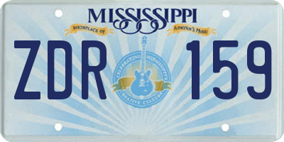 MS license plate ZDR159