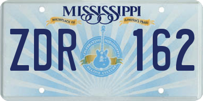 MS license plate ZDR162