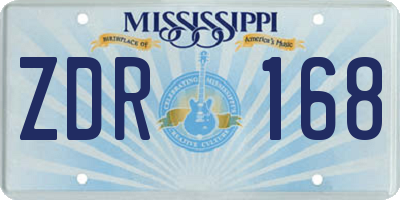 MS license plate ZDR168