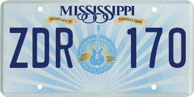 MS license plate ZDR170