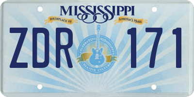 MS license plate ZDR171