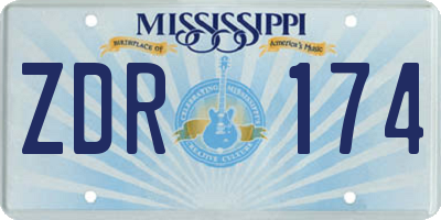 MS license plate ZDR174