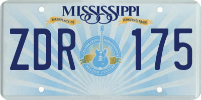 MS license plate ZDR175