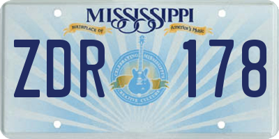 MS license plate ZDR178