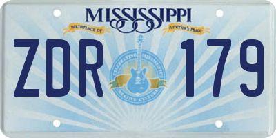 MS license plate ZDR179