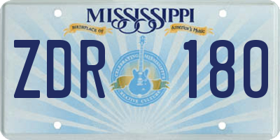 MS license plate ZDR180
