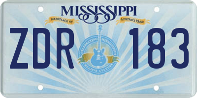 MS license plate ZDR183
