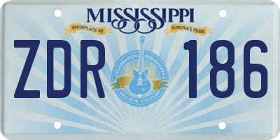 MS license plate ZDR186