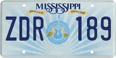 MS license plate ZDR189