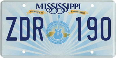 MS license plate ZDR190