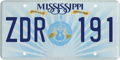MS license plate ZDR191