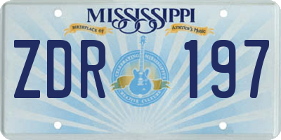 MS license plate ZDR197