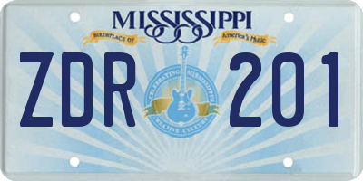 MS license plate ZDR201