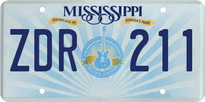 MS license plate ZDR211