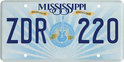 MS license plate ZDR220