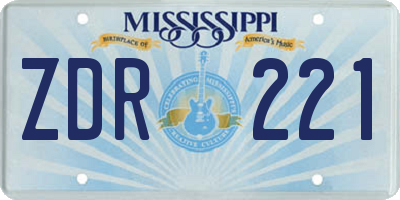 MS license plate ZDR221