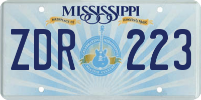 MS license plate ZDR223