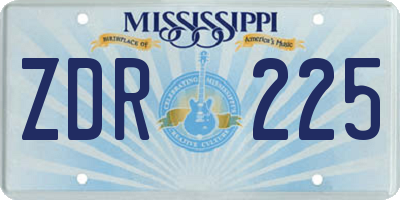 MS license plate ZDR225
