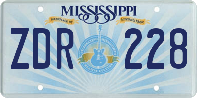 MS license plate ZDR228