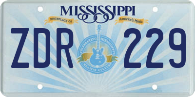 MS license plate ZDR229