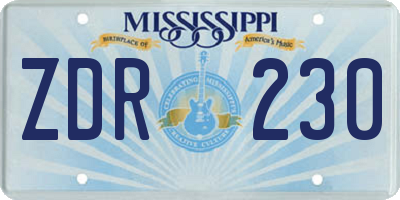 MS license plate ZDR230