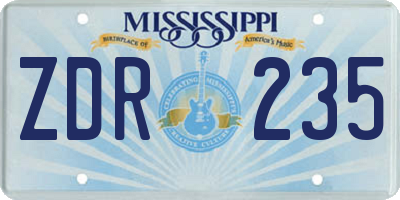 MS license plate ZDR235
