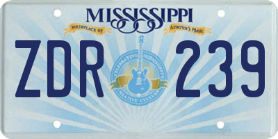 MS license plate ZDR239