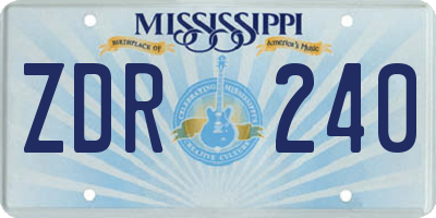 MS license plate ZDR240