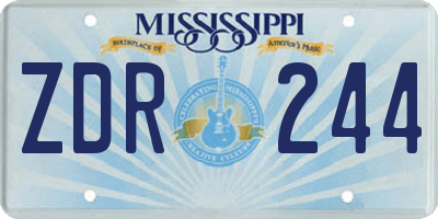 MS license plate ZDR244