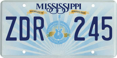 MS license plate ZDR245