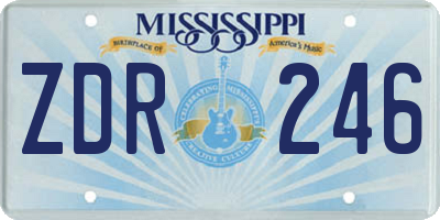 MS license plate ZDR246
