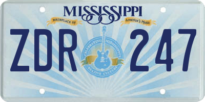 MS license plate ZDR247
