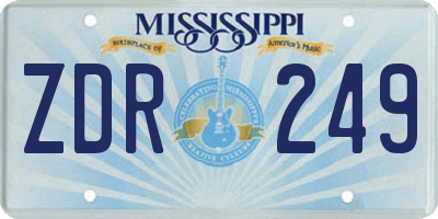 MS license plate ZDR249