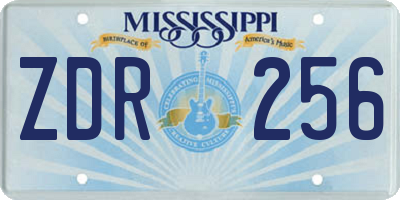 MS license plate ZDR256