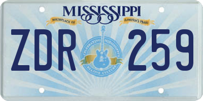 MS license plate ZDR259